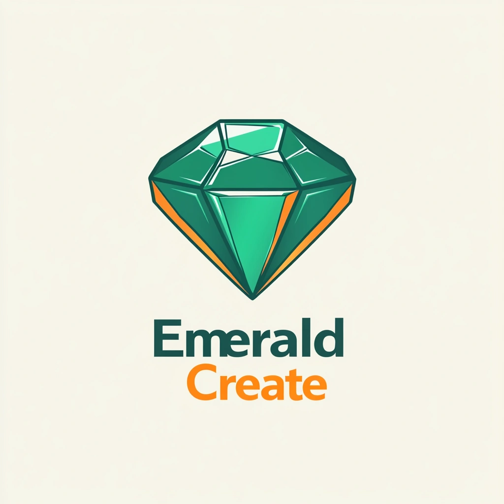 Логотип trenloris - зелений смарагд з помаранчевими елементами