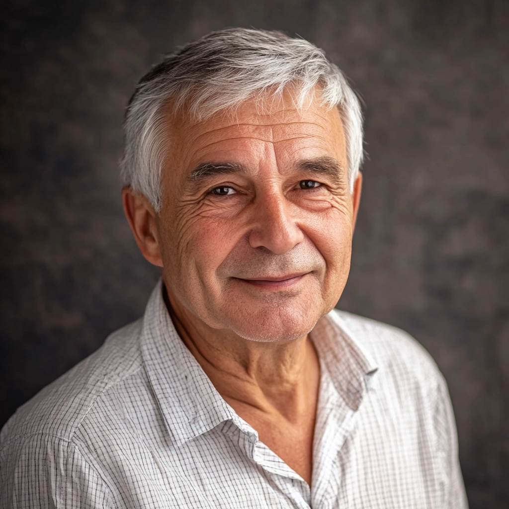 Віктор Савченко, 72 роки, пенсіонер, який займається скандинавською ходьбою